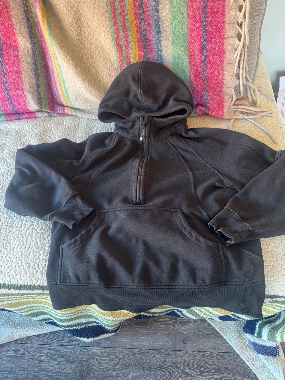 lululemon athletica Black scuba Half-Zip Hooded Pullover